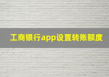 工商银行app设置转账额度