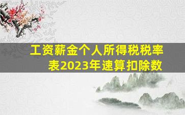 工资薪金个人所得税税率表2023年速算扣除数