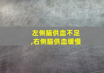 左侧脑供血不足,右侧脑供血缓慢