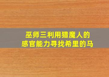 巫师三利用猎魔人的感官能力寻找希里的马