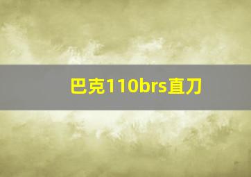 巴克110brs直刀