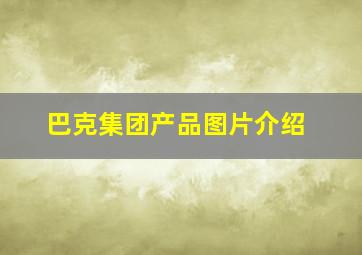 巴克集团产品图片介绍