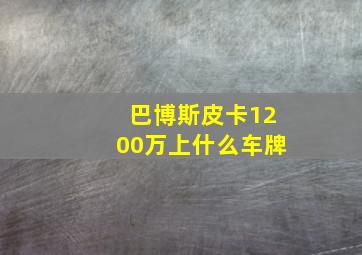 巴博斯皮卡1200万上什么车牌