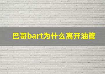 巴哥bart为什么离开油管