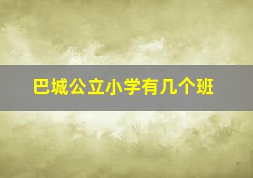 巴城公立小学有几个班