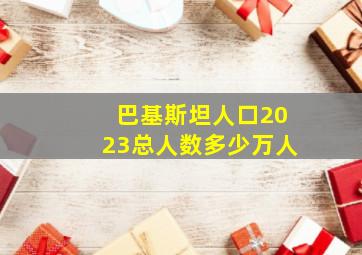 巴基斯坦人口2023总人数多少万人