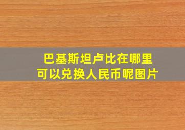 巴基斯坦卢比在哪里可以兑换人民币呢图片