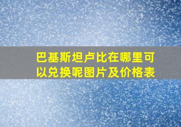 巴基斯坦卢比在哪里可以兑换呢图片及价格表