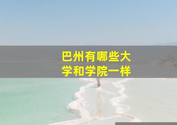 巴州有哪些大学和学院一样