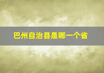 巴州自治县是哪一个省