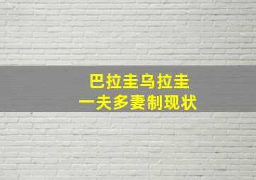 巴拉圭乌拉圭一夫多妻制现状