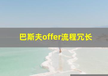 巴斯夫offer流程冗长