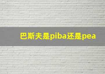 巴斯夫是piba还是pea