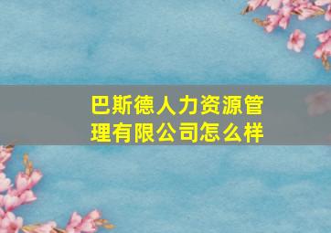 巴斯德人力资源管理有限公司怎么样