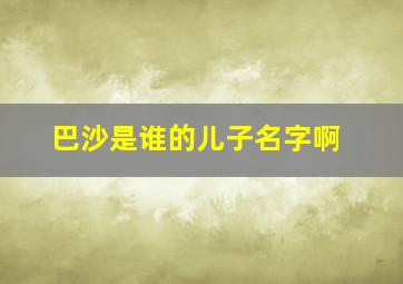 巴沙是谁的儿子名字啊