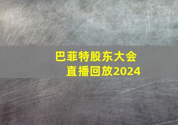 巴菲特股东大会直播回放2024