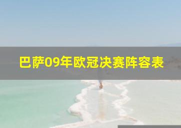 巴萨09年欧冠决赛阵容表