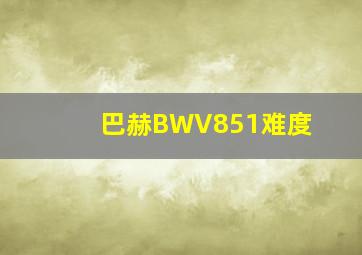 巴赫BWV851难度