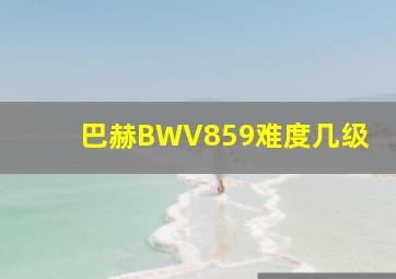 巴赫BWV859难度几级