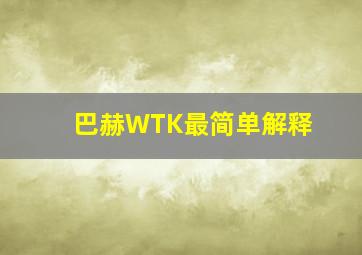 巴赫WTK最简单解释