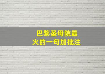 巴黎圣母院最火的一句加批注