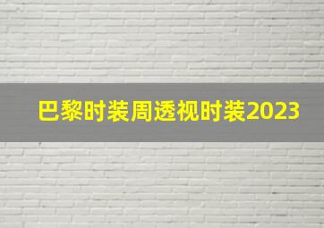 巴黎时装周透视时装2023