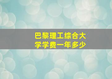 巴黎理工综合大学学费一年多少