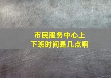 市民服务中心上下班时间是几点啊