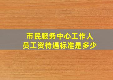 市民服务中心工作人员工资待遇标准是多少