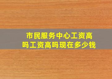 市民服务中心工资高吗工资高吗现在多少钱