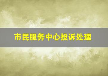 市民服务中心投诉处理