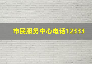 市民服务中心电话12333