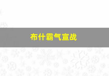 布什霸气宣战