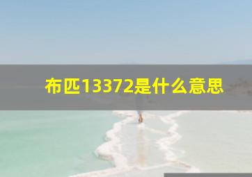 布匹13372是什么意思