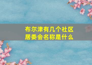 布尔津有几个社区居委会名称是什么