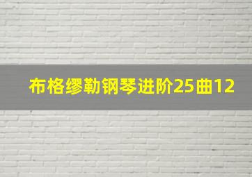 布格缪勒钢琴进阶25曲12