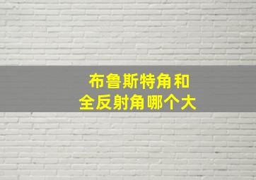 布鲁斯特角和全反射角哪个大