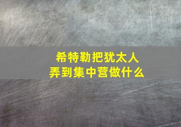 希特勒把犹太人弄到集中营做什么