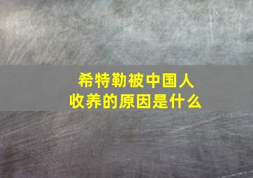 希特勒被中国人收养的原因是什么