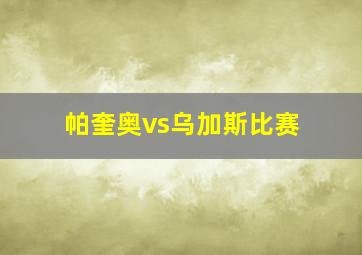 帕奎奥vs乌加斯比赛