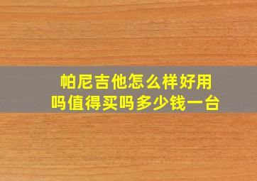 帕尼吉他怎么样好用吗值得买吗多少钱一台