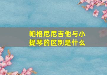 帕格尼尼吉他与小提琴的区别是什么