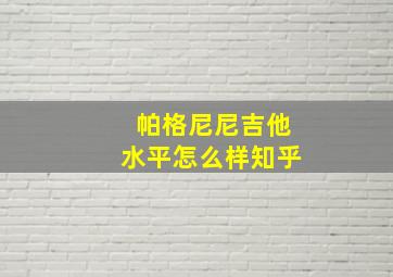 帕格尼尼吉他水平怎么样知乎