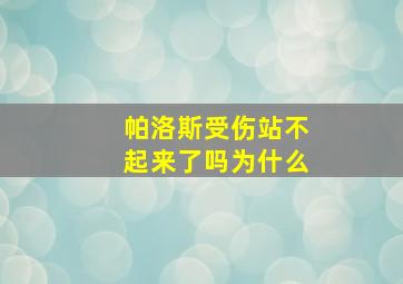 帕洛斯受伤站不起来了吗为什么