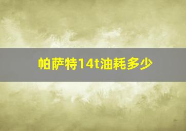 帕萨特14t油耗多少