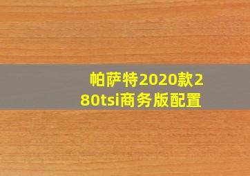 帕萨特2020款280tsi商务版配置