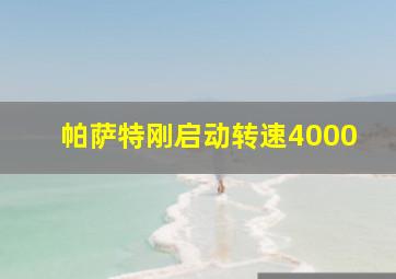 帕萨特刚启动转速4000