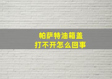 帕萨特油箱盖打不开怎么回事