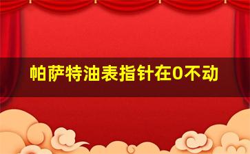 帕萨特油表指针在0不动