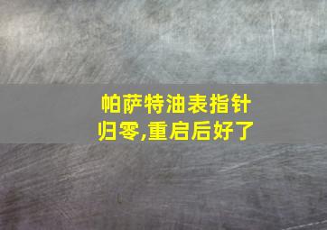 帕萨特油表指针归零,重启后好了